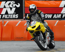 K&N air filters offer Bubash increased power and protection for his Kawasaki stunt bikes.