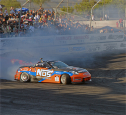 Chris Forsberg defeated Doug Van Den Bink in a round of tandem competition to take the Formula Drift Championship Title at the Toyota Speedway in Irwindale, California