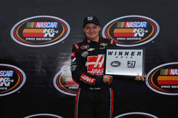 Cole Custer won the pole and then became the first K&N Pro Series driver to lead every lap in a race at Iowa Speedway.