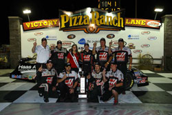 Cole Custer and the Haas Automation team make it to victory lane at Iowa Speedway.
