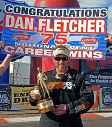 Fletcher's Super Stock win at Firebird International Raceway places him in rarified air as just the seventh driver in NHRA Drag Racing history to collect 75 NHRA Full Throttle national event victories.