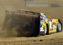 Dane Laraway drives is Dirt Super Late Model on the track with its 800 horsepower engine