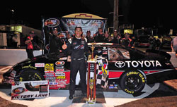 Darrell Wallace and his team in Victory Lane.