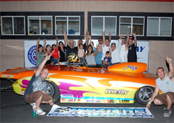 Darryl Mitchell in Winner's Circle after an incredible day of racing in the 2009 Pro Gas Series