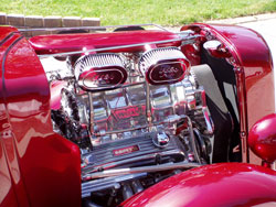 1938 Ford Street Rod with Chevrolet 350 engine with a 671 Weiand blower