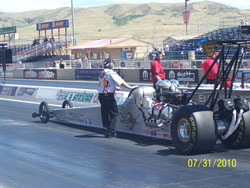 Oenes Motorsports drove their alcohol burning dragster straight into victory lane.