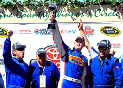 Derek Thorn toasts his K&N Pro Series West victory at Sonoma Raceway.