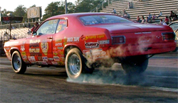 1974 Duster  in the TCI Twins Race in Rockingham, North Carolina