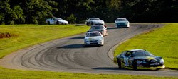 NASCAR K&N Pro Series East racer Dylan Kwasniewski leads the pack at Virginia International Raceway.