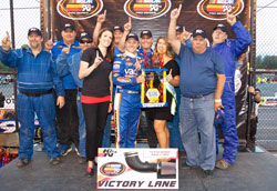 Dylan Lupton and his team made it to victory lane at Evergreen Speedway despite it being only his 12th career start in the NASCAR K&N Pro Series West.