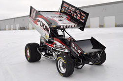Meyers hopes the new look will help in defending his 2010 World of Outlaws title. Photo of Sprint Car in Indiana, CA