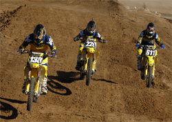 Team Fun Center Suzuki Riders Brady Sheren, Cole Seely and Michael Lapaglia will race next at Anaheim Stadium in California, photo by TonyScavo.com