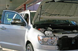 UM-Nitza Halo/HID head lamp conversion on 2008 Toyota Sequoia Platinum Edition at SEMA