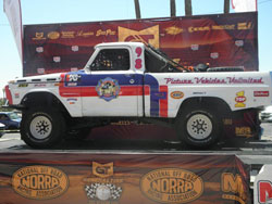 The vintage Ford and represented the Los Angeles Fire Dept. truck No.98.