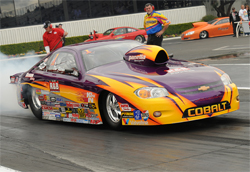 Dan Fletcher drove Rick Braun's Chevy Cobalt to his 57th National Event Win at the NHRA Winternationals in Pomona, California