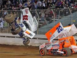 Forsberg tumbled in the air and landed at the flag stand in Placerville, California. Forsberg was eight feet off the ground.