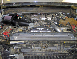 57-2576 K&N air intake system installed in 2008 Ford F-350 Super Duty diesel