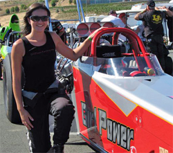 Melissa Westerman is currently 2nd overall in points in the Nor Cal Top Dragster Association Series