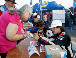 An autograph session was held at Spokane County Raceway during the NASCAR K&N Pro Series West race.
