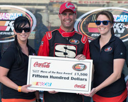 K&N representatives were in attendance that night and presented the Coca-Cola Move of the Race award