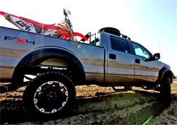 Ford F-150 FX4 Baja Chase Support truck is ready to traverse rough terrain and intercept supported riders for refueling and tire changes