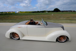 Mitch Henderson's most well known project is Suicide Blonde, a 1937 Ford Roadster