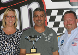 Johnny Herrera won his second track championship at Knoxville Raceway in Iowa after teaming up with Larry Woodward Racing