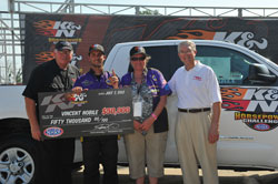 Vincent and Sweepstakes Winner Peggy Coleman, with Don Brown and Don Cecconi from Toyota