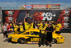 NHRA K&N Horsepower Challenge Winner's Circle nets Jeg Coughlin $50,000, a trophy and a ring