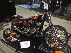 The Roland Sands K&N Custom Softail receives a lot of attention when on display at the International Motorcycle Shows.