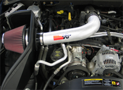 K&N performance air intake system 77-1558KP installed on a Mitsubishi Raider pickup