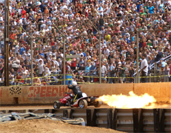 Kamikaze jet powered 4-wheeler ignites the crowd at monster truck show in Hagerstown, Maryland