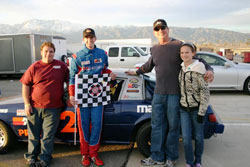 Kyle Eggleton (Crew Chief), Jacob and Rich Pearlman (father) and Kate Pearlman (sister)