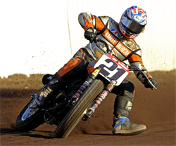 Harley Davidson XR750 Dirt Tracker and rider Jared Mees