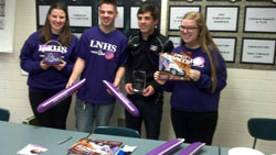 Jarett visited Lawrence North High School to aid with their March of Dimes fundraising.