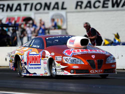 The Summit Racing Pontiac at the 30th annual Lucas Oil NHRA Nationals at Brainerd International Raceway.