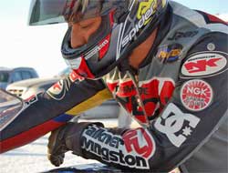 Jason McVicar may be the fastest motorcycle crash survivor on record. He was going 243 mph during Speed Week at Bonneville.