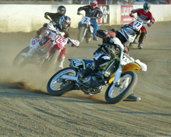 K&N's Jeremy Templeman won the 2013 SCFTA Open Novice Championship in his first year of flat track racing at Perris Raceway. (Photo credit to Don Walters of DW Media Services)