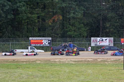 Fans stood atop pickup trucks and RVs to see the exciting karting action.