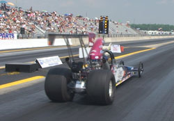 Kathy Fisher launches her way to a round victory at Grand Bend Motorplex.