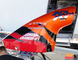 Fisher's K&N 100-8512 2nd Gen Carbon Scoop beautifully painted to match her 2012 K&N American dragster.