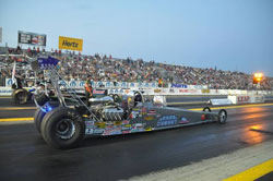 Top Dragster driver Kevin Fisher grabs victory in his first final racing sportsman class at Grand Bend Motorplex.