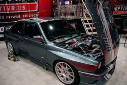 Kevin Byrd's 1990 BMW M3 was at SEMA in Optima Batteries booth