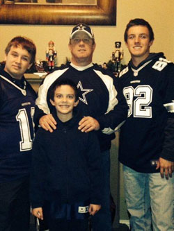 Chase with his three sons, Zachary, Colton and Ty.