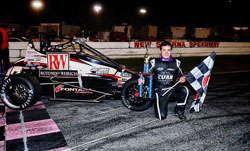 Kyle Larson sharpened his skills with a USAC pavement midgets win at New Smyrna Beach, driving for RW Motorsports.