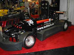 K&N decorated Indy Mini Car at LA Auto Show Speed Zone Booth