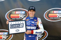 Chase Elliott won the pole and broke the record of 16.439 seconds set by Coleman Pressley last year at Langley