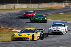 The winning number 4 Corvette driven by Oliver Gavin, Jan Magnussen, and Emmanuel Collard completed 355 laps, 902 miles, in the season finale of the 2010 American Le Mans Series (Richard Prince/GM Racing Photo).