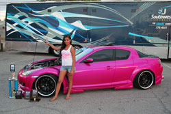 This custom Mazda RX-8, owned by Lina Rodriguez, has won several "Best Paint" Awards.