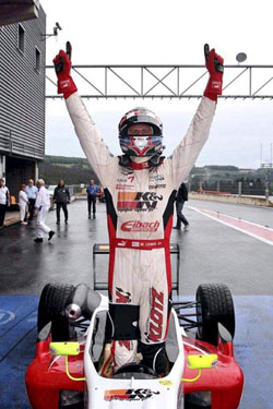 The win at Spa-Francorchamps was Lewis' first for the PREMA Powerteam in the Formula 3 Italia Championship.